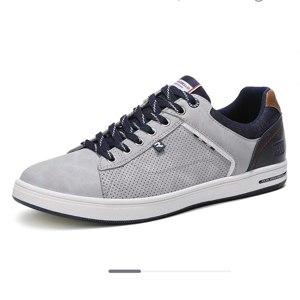 Arrigo Bello Men’s Gray & Navy Casual Fashion Sneaker Size 10